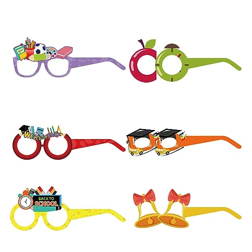 MOIDHSAG Lustige Brillen für Jungen und Mädchen, bunte Brillen, Foto-Requisiten für Schulkind 2023, Schulparty, 6 Stück von MOIDHSAG