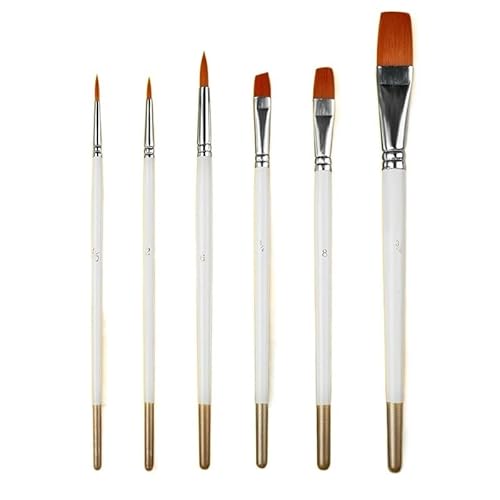 6-teiliges Pinsel-Set mit Nylonspitzen für Acryl, Öl, Aquarell, Gouache, Künstler, professionelle Mal-Kits( von MOKLYF