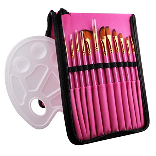 MOKLYF 12-teiliges Nylon-Pinsel-Set, professionelles Malerpinsel-Set, Box, Schulbedarf, Malset(D-Wie das Bild zeigt von MOKLYF