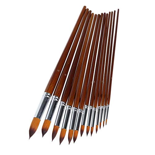 MOKLYF 13 Teile/Satz Nylon Haar Pinsel Set Verschiedene Form Holz Griff Aquarell Öl Malerei Pinsel Set Kunst( von MOKLYF