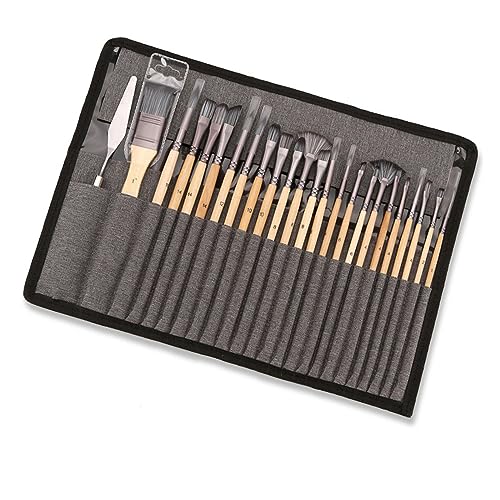 MOKLYF 24 Teile/Satz Nylon Haar Griff Aquarell Pinsel Stift Schrubben Schaber Malerei Kunst Pinsel Liefert( von MOKLYF