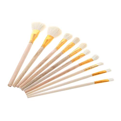 MOKLYF Pinsel-Set für Kunstmalerei, Öl-, Acryl-, Aquarellmalerei, Zeichnen, Basteln, Kinderpinsel, Malbedarf, 10-TLG.( von MOKLYF