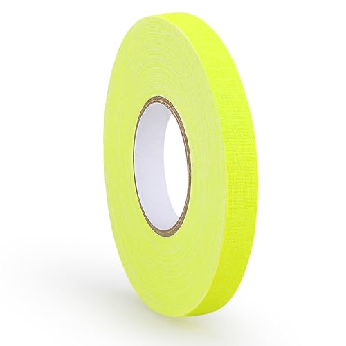 MOLEDINO Fluoreszierendes Neon Klebeband 10mm x 25m, Gewebeband Neon UV Schwarzlicht Gewebe Tape Gaffer Tape, Gelb von MOLEDINO