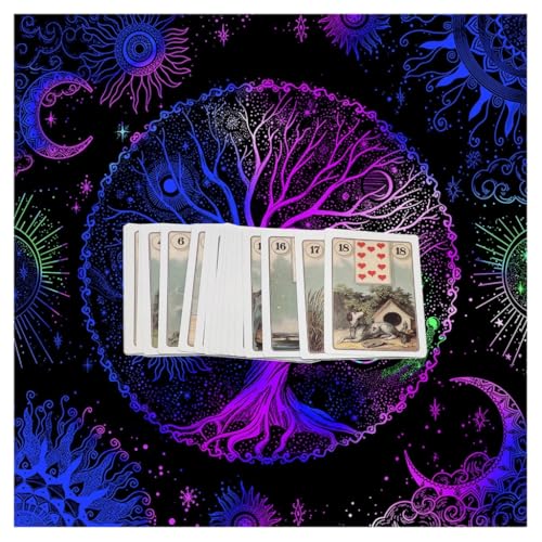 MOLKASIA Tarot-Tischdecke, geometrische Wahrsagungen, Tischtuch, Brettspiel, Orakel, Kartenblock, Tarotmatte, 50 x 50/60 x 60/75 x 75 cm von MOLKASIA