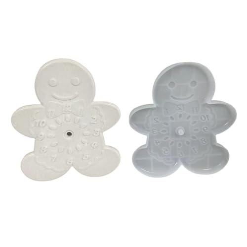 MOLKASIA Weihnachten Gngerman Uhr Silikonform für Epoxidharz Gips Ornament Schokolade Fondant Silikonform zum Backen von MOLKASIA