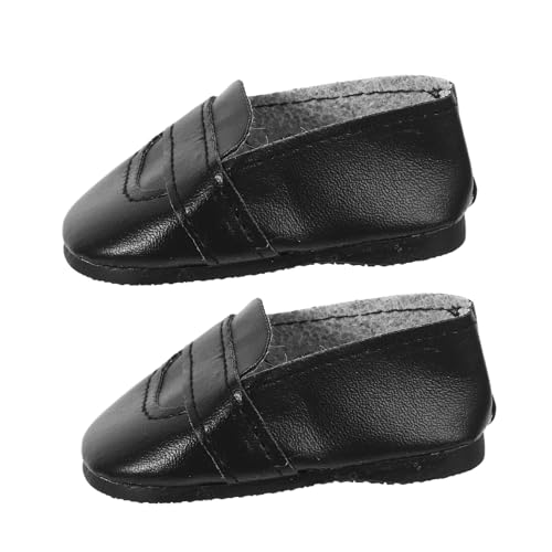 MOLUCKFU 1 Paar Puppenschuhe Puppen Kleidung Schuhe für Puppen Puppenaccessoires Mini-Schuhfigur Miniatur-Schuhe Miniatur Schuhe Mini-Szenen-Requisiten Black von MOLUCKFU