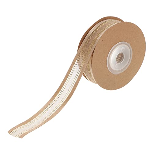 MOLUCKFU 1 Rolle doppelseitiges Band seidenband ribbon zweiseitiges klebeband beidseitiges klebeband weihnachtsdeco Chiffonbänder Handdekor Wickelband Geschenkverpackungsband Garn Golden von MOLUCKFU