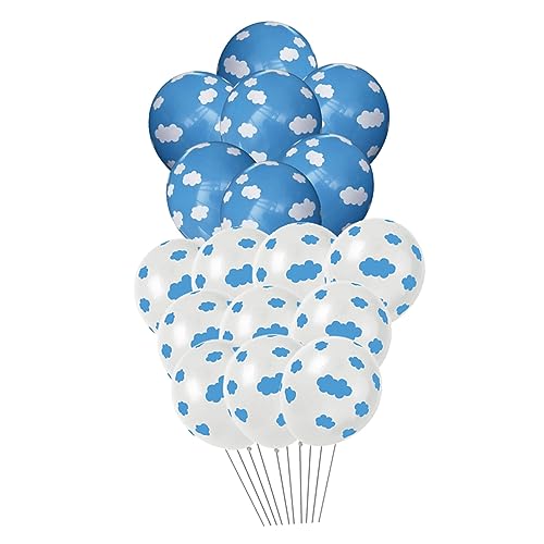 MOLUCKFU 1 Satz 50st Blauer Himmel Wolken Ballon Heliumballons Für Die Babyparty Babyparty-dekoration Blaue Luftballons Partydekoration Konfettiballons Für Die Babyparty Emulsion von MOLUCKFU