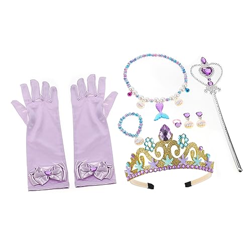 MOLUCKFU Meerjungfrau Halskette Armband Set Kinder Halskette Mädchen Halskette Schmuck Spielzeug Set für Party Ohrringe von MOLUCKFU