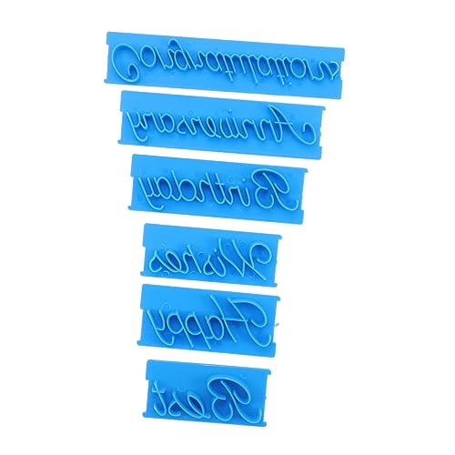 MOLUCKFU 1 Satz Wortkunststempel Alphabet-schablonen Schokoladenkuchen Herz-fondant-stempel Keksformen Buchstabenformen Aus Schokolade Keksstempel Beeindrucken Prägestempel Blue Plastik von MOLUCKFU