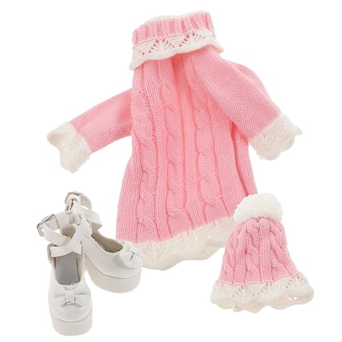 MOLUCKFU 1 Satz austauschbare Puppenkleidung Puppenpullover Kleid dekoratives Puppenpulloverkleid Puppenkleidung Set Puppen Kleidung Pullover zum Verkleiden der Puppe Puppen-Winterkleidung von MOLUCKFU