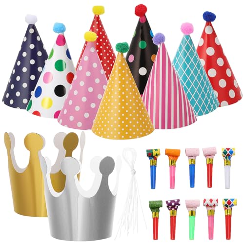 MOLUCKFU 1 Satz geburtstagsfeier dekoration Hundemützen Geburtstagskrone verrückter Hut Katzenhüte party sachen party supplies Partyhüte für Geburtstag Kegelhüte Papier von MOLUCKFU