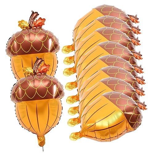 MOLUCKFU 10 Stück Aluminiumfolie Ballon Herbst Party Ballon Dekorative Kinder Ballon Dekorationen Thanksgiving Thema Ballons Ernte Ballon Herbst Ballon Herbst Dekor Aluminiumfolie von MOLUCKFU