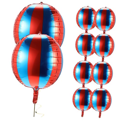 MOLUCKFU 10 Stück Runde Aluminiumfolienballons Karnevalshintergrund Babyparty Luftballons Für Jungen Rote Und Blaue Luftballons Dekorativer Ballon Zirkus Geburtstagsparty von MOLUCKFU