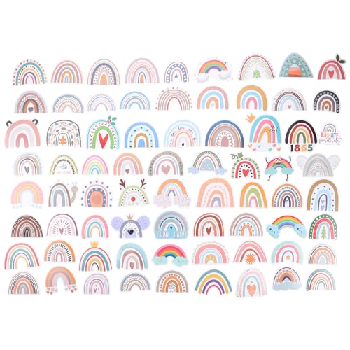 MOLUCKFU 100 STK klebesticker Stickers Aufkleber Stickers for Laptop Sticker für Laptop Entfernbarer Aufkleber Regenbogenaufkleber für Koffer Vintage Regenbogenaufkleber Papier von MOLUCKFU