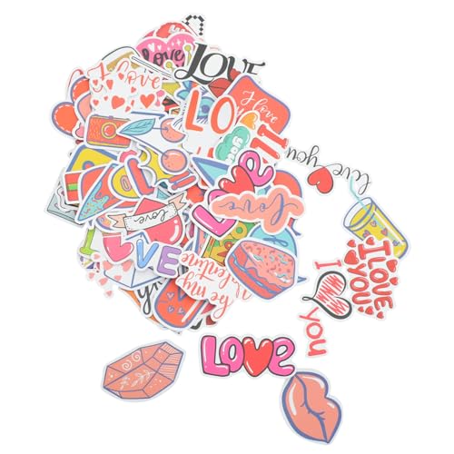 MOLUCKFU 100St Valentinstag Aufkleber klebesticker Stickers Aufkleber Notebook Sticker Aufkleber für Valentinstag Romantische Flaschenaufkleber Skateboard-Aufkleber zum Valentinstag Papier von MOLUCKFU