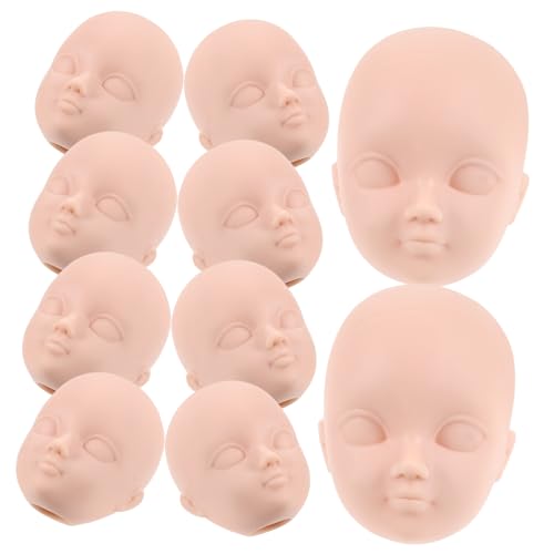 MOLUCKFU 10St Puppenkopf anziehen Puppen kinderpuppen geburtstagszig doll Accessories spielzeuge Bausätze Peg-Puppen Gesicht gefälschter Puppenkopf Praxis-Make-up-Tool Plastik von MOLUCKFU