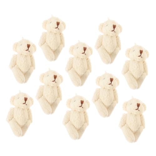 MOLUCKFU 10st Puppe Aus Perlensamt Kleidungsornament Plüsch Gefüllte Bärenpuppe Kleidung Bär DIY Kleidungsverzierung Bärendekor DIY Bärenpuppe Mini-bärenspielzeug Beige Pp Baumwolle von MOLUCKFU