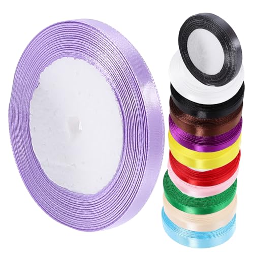 MOLUCKFU 12 Rollen Bandband Band zum Verpacken kräuseln Bänder rustikales Band Sackleinen ribbon ripsband bandfeile blumendeko buntes Geschenkband schneidbares Paketband Stoffband Polyester von MOLUCKFU