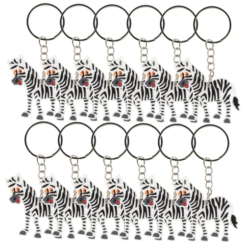 MOLUCKFU 12 Stück Zebra Schlüsselanhänger Zebra Schlüsselanhänger Partygeschenk Schlüsselanhänger Charms Tier Schlüsselanhänger Neuheits Schlüsselanhänger Schlüsselanhänger Mit Zebra von MOLUCKFU