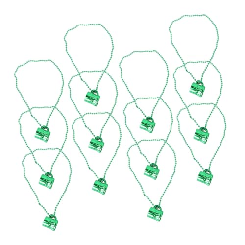 MOLUCKFU 12St grünes Weinglas St Patrick's Day Halskette irischer Anhänger St Patrick Anhänger st. Patricks Day Halskette st. Patricks Day Ornament Partyzubehör Festival-Dekor Plastik Green von MOLUCKFU