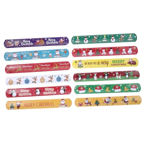 MOLUCKFU 12St weihnachtsmotiv weihnachtsarmband weihnachtgeschenk xmas decorations Spielzeug für die Weihnachtsfeier Weihnachtsstrumpffüller Slap-Bands für Partys Schlagringe PVC von MOLUCKFU