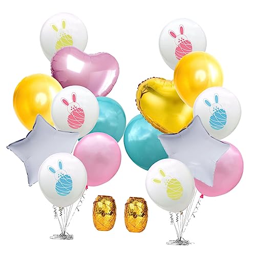 MOLUCKFU 18 Stück Glänzende Und Folienballons Verschiedenen Formen Perfekte Partydeko Für Ostern Geburtstagsfeiern Und Festliche Anlässe Mit Bunten Luftballons Und von MOLUCKFU