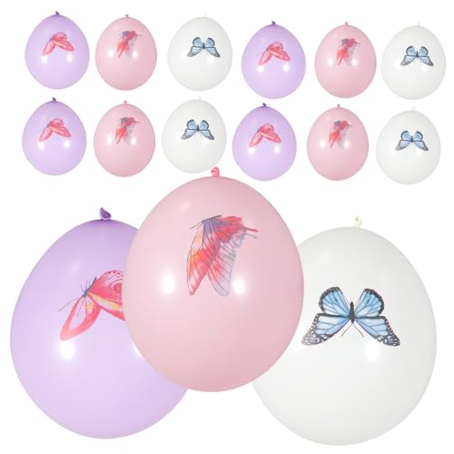 MOLUCKFU 18 Stück Schmetterlinge Luftballons Pastellfarben Perfekte Geburtstagsdekoration JGA Und Babyparty Requisiten Latexballons Für Kreative Partyszene Und Girlanden Arrangement von MOLUCKFU