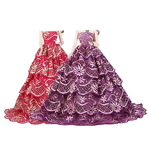 MOLUCKFU 1Stk Puppenhochzeitskleid Partykleider für Puppen Puppen-Outfits Lipgloss-Puppen Kleiderpuppen Puppen Kleidung für puppenkleidung Puppenzubehör Puppenkostüm passendes Outfit Rosy von MOLUCKFU