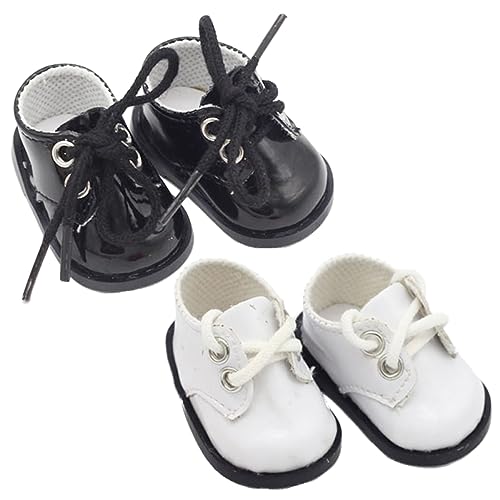 MOLUCKFU 2 Paar Plüschpuppenschuhe Mini-Hausschuhe-Ornamente Babyschuhe für Jungen Mini-Plüschtiere Puppen Kleidung Puppen Klamotten Mini-Schuhverzierungen Minischuhe Leder von MOLUCKFU