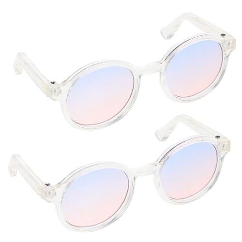 MOLUCKFU 2 Paar Puppe Mini-Brille Mini-Puppen-Brille Puppe Verkleidet Brille Minibrille für Puppe Puppen Schwarze Sonnenbrille kleine Puppensonnenbrille lustige Brillendekore Plastik von MOLUCKFU