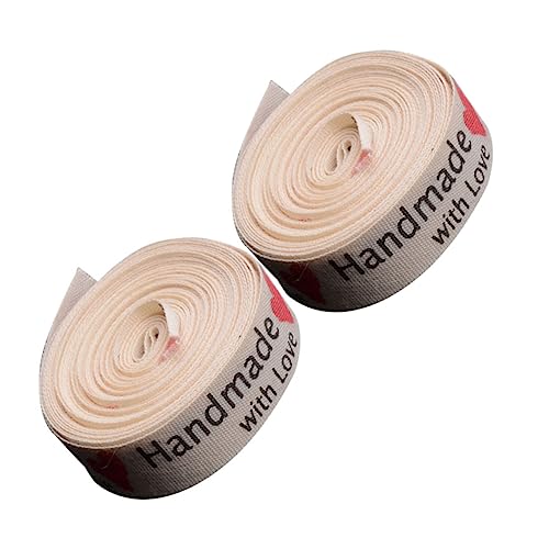 MOLUCKFU 2 Rollen Baumwollband Hochzeitsbänder Kräuselband Geschenkband Geschenkbänder Hochzeitsband Schleife Kuchenband Verpackungsband Zierband von MOLUCKFU