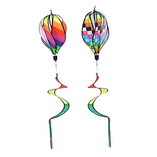 MOLUCKFU 2 Stk Heißluft ballon Windst reifen Stoff Wind Folienballons schöne winddreher partyknaller kinder sommerdeko trendige Outdoor-Dekorationen stilvolle hängende Dekorationen von MOLUCKFU