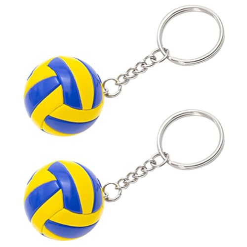 MOLUCKFU 2 Stück Volleyball Modell Spielzeug Fußball Dekor Charm Schlüsselanhänger Fußball Schlüsselanhänger Volleyball 3D Volleyball Schlüsselanhänger Basketball Spielzeug von MOLUCKFU