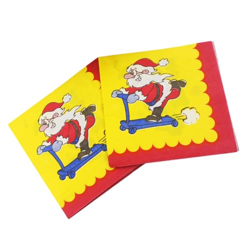 MOLUCKFU 2 Weihnachtsservietten Abendpapier Bedrucken Gewebe Im Weihnachtsstil Urlaub Servietten Mode Papierserviette Hochzeitsdekoration Serviette Mit Figurenmuster Getränke Serviette von MOLUCKFU