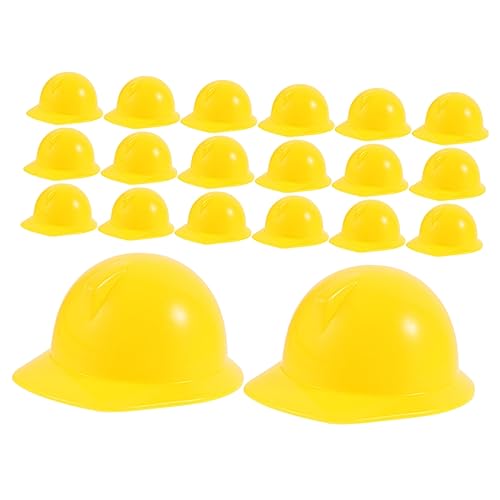 MOLUCKFU 20 Stk Spielzeughelm Miniaturpuppen-Schutzhelm Schutzhelme Miniaturpuppen-Bauhut Mini-Puppen-Schutzhelm doll accessories Puppenkleidung Puppenhelme Puppenhut Abs Yellow von MOLUCKFU