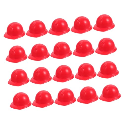 MOLUCKFU 20 Stk Spielzeughelm Miniaturpuppenhelme Mini-puppenhelme Puppenbaumütze Kinderspielzeug Schutzhelme Für Puppen Puppenhüte Mini-puppen-schutzhelm Miniaturpuppen-bauhut Rot Abs von MOLUCKFU