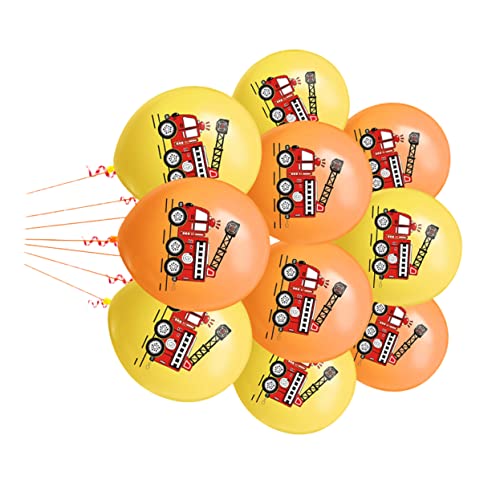 MOLUCKFU 20 Stück 12 Latexballons Gebäckballons Fahnenballon Ballonfüllmaschine ballonie kidsballonie geburtstagsdeko party dekoration fire truck Ballons bedrucken Partyballons von MOLUCKFU