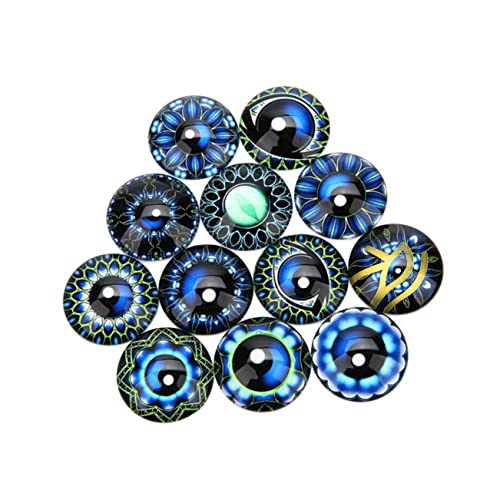 MOLUCKFU 20 Stück Schmuck Patches Rund Glas Cabochon DIY Schmuck Material Edelsteine Glasaufkleber von MOLUCKFU