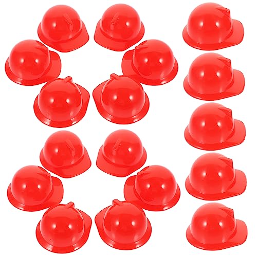 MOLUCKFU 20St Haustier Hut puppenzubehör doll Accessories Security Cap Safety Cap Miniaturhelm Puppenhüte Mini-Schutzhelmdekorationen Vogelhelm Haustier Helm Flaschenhelm Plastik rot von MOLUCKFU