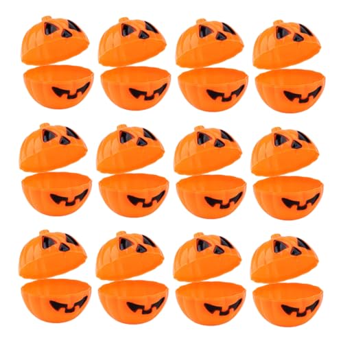 MOLUCKFU 24 Stück Kürbis Halloween Kürbis Bonbonschüssel Kürbis Dekor Halloween Bonbonglas Halloween Dekoration Kürbis Keksdose Bonbonbehälter Befüllbarer Kürbisbehälter Pp von MOLUCKFU