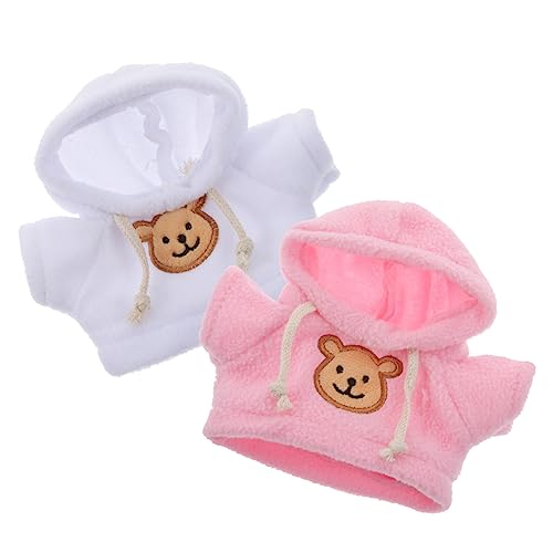 MOLUCKFU 2St Kapuzenpullover für Bärenpuppe Puppen Kleidung Puppen Klamotten Plüschbär Outfit Plüschpuppenkleidung Stofftier-Anziehkleidung Tiere Bärenpuppenkostüme Puppenkleidung tragen von MOLUCKFU