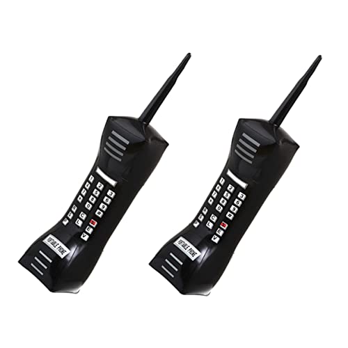 MOLUCKFU 2st Simuliertes Handy Handy-requisite Telefone Telefon Der 90er Handy-simulation Spielzeug Vorgeben Tragbares Telefon Aufblasbares Radio Kinder Telefon Prop-telefon Pvc Black von MOLUCKFU