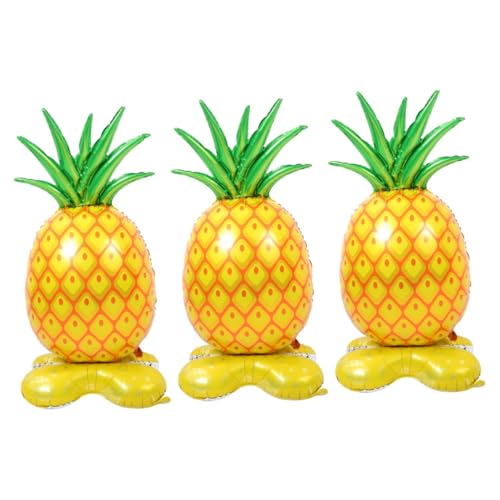 MOLUCKFU 3 Stück Ananas Ballon Ananas Folienballons Luau Party Ballons Hawaiianische Partyzubehör Hawaiianische Folienballons Hawaiianische Ballons Kaktus Dekor Hawaii Stil Ballon von MOLUCKFU