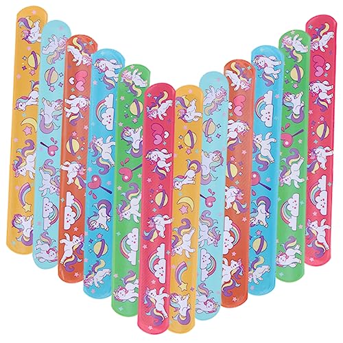 MOLUCKFU 36st Papa-kreis Reize Einhorn-kuchenaufsatz Armbänder Plüsch Einhorn-süßigkeit Bausatz Partygeschenktüten Einhorn Tischdekoration Einhorn-cupcake-topper Einhorn Taschen Pvc von MOLUCKFU