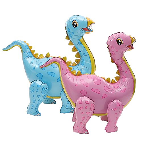 MOLUCKFU 3D Dinosaurier Luftballons Folienballons Für Kindergeburtstag Bewegliche 3D Blaue Und Pinke Stegosaurier Je Party Dekorationen Und Zubehör von MOLUCKFU