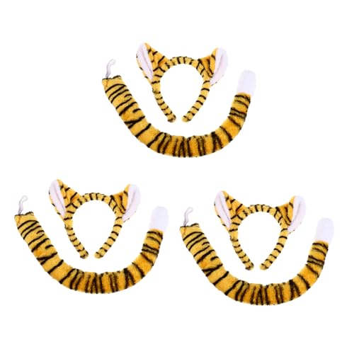 MOLUCKFU 3st Tiger Stirnband Cosplay Tierschwanz Partyzubehör Cosplay-tierschwänze Party-stirnband Cosplay-kopfschmuck Für Party-haarband Stirnband Für Die Kinderbühne Stoff von MOLUCKFU