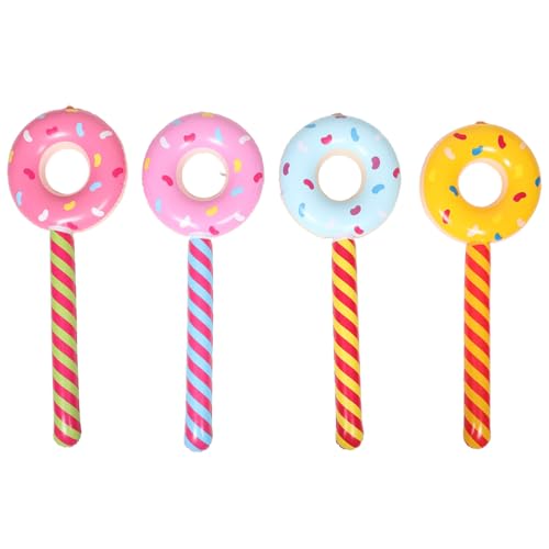 MOLUCKFU 4 Stück Aufblasbarer Donut-stick Donut Aufblasbar Aufblasbarer Lutscher Donut Süßigkeiten Süßigkeitengirlande Süßigkeiten-party-dekoration Schwimmbecken Donuts Wasserballon Pvc von MOLUCKFU