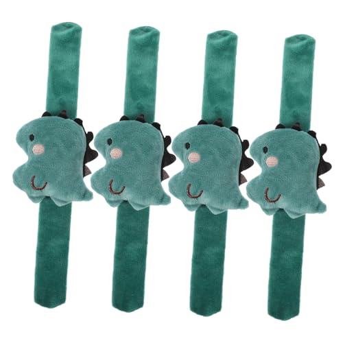 MOLUCKFU 4 Stück Dinosaurier-armband Partyspielzeug Partyzubehör Gastgeschenke Slap-armband Armband Für Die Dekoration Schlagbänder Slap-bands Mit Tiermotiven Schlagarmband Stoff Green von MOLUCKFU