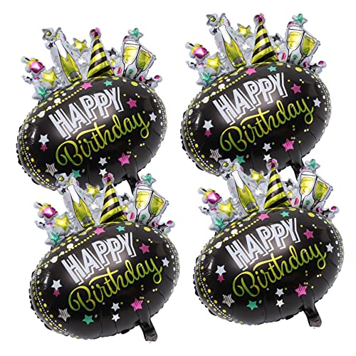 MOLUCKFU 4 Stück Geburtstag Luftballons Dekorationen Party birthday balloons geburtstagsluftballons Layout-Requisiten für Geburtstagsfeiern Luftballons für Geburtstagsfeier Aluminiumfolie von MOLUCKFU